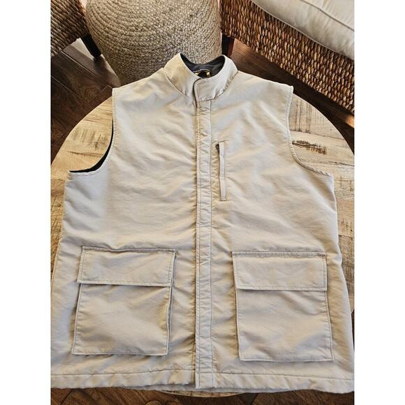 Lands' End Fleece Lined Utility Vest Men’s Size L Multi Pockets Cargo Outdoors - Picture 2 of 10